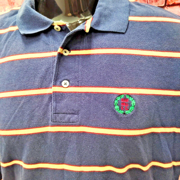 Polo Golf Ralph Lauren Polo Shirt Men's L Navy Striped Performance Short Sleeve - Picture 5 of 7